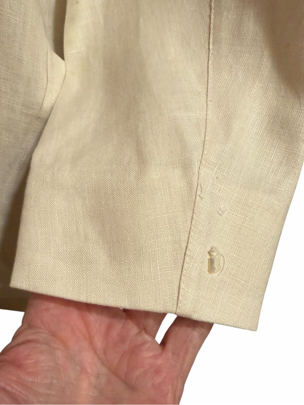 J. Peterman Ivory Linen Blazer Safari Patch Pocket Jacket Size 10 - Picture 6 of 13